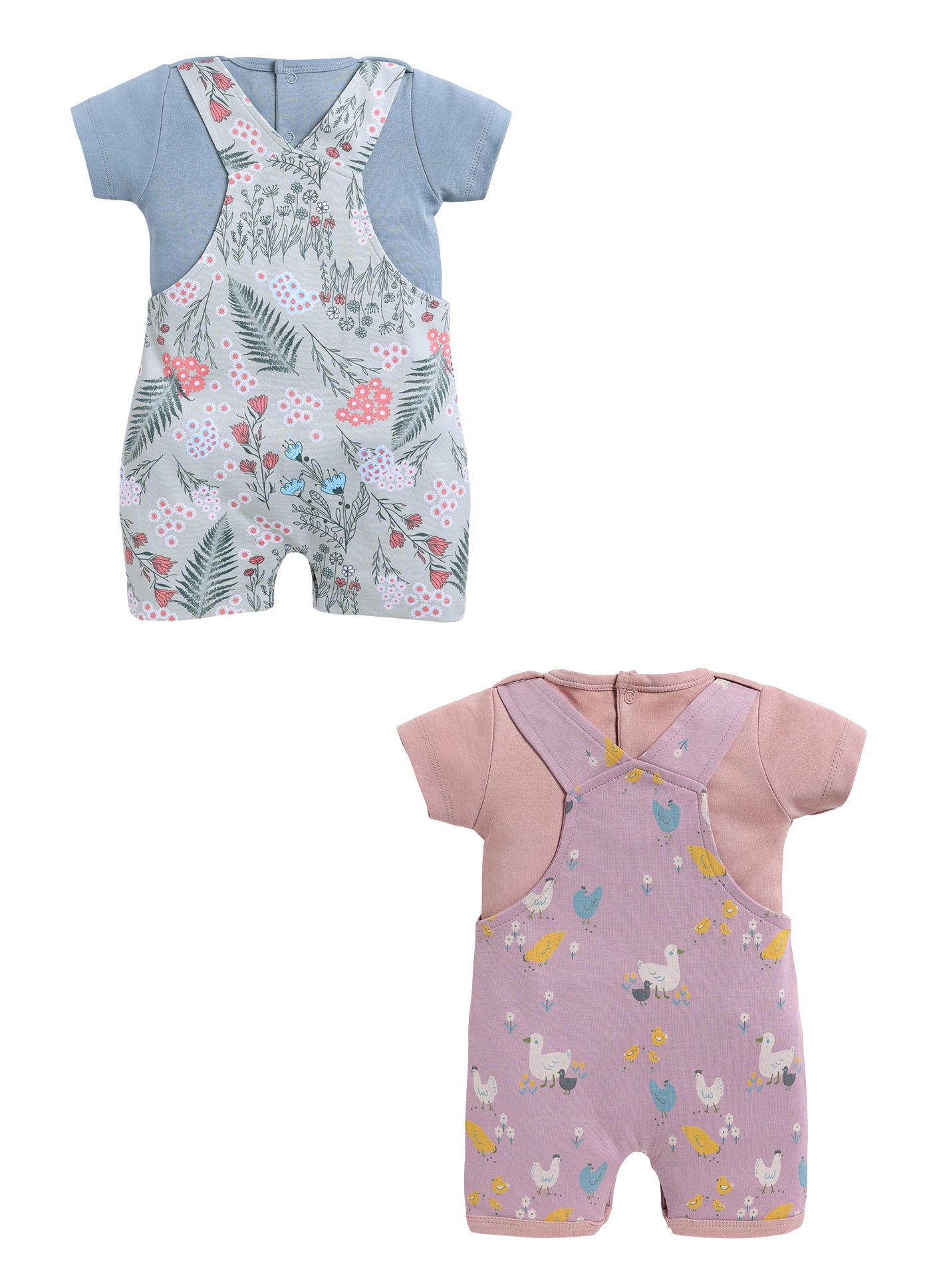 Half Sleeve Dungaree for Girls - Stone & Sage