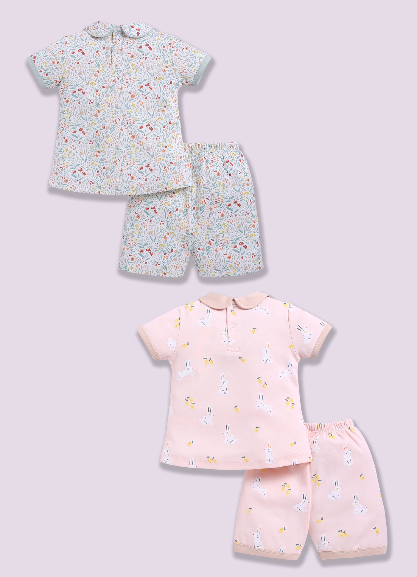 Half-Sleeve Top & Bottom For Girls - Mint & Rose