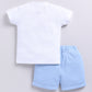 Baby Boy Bunny Half T-Shirt and Polka Dot Shorts Set-Sky
