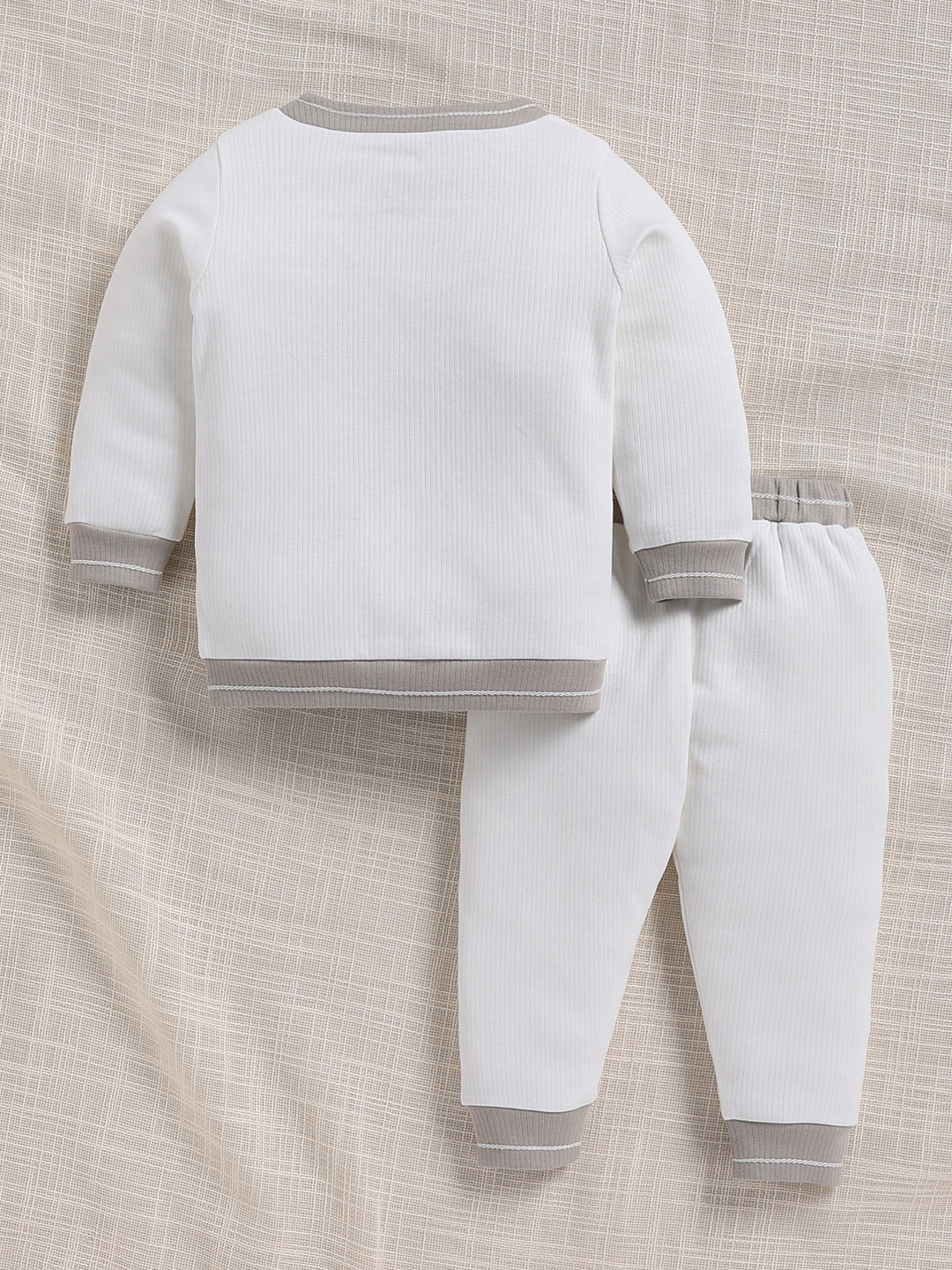 Top & Bottom for Boys - Grey Bear Patch Varsity