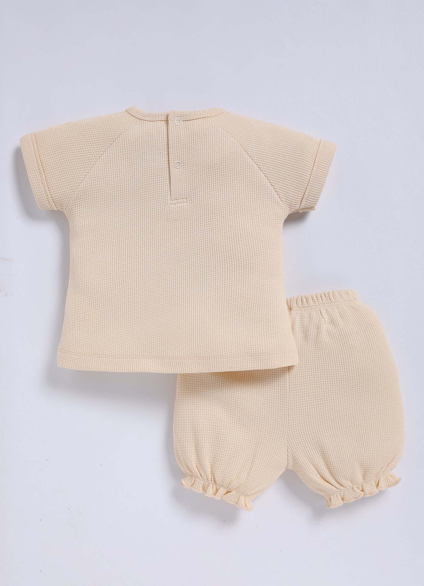 Half-Sleeve Top & Bottom For Girls - Cream It's a Girl