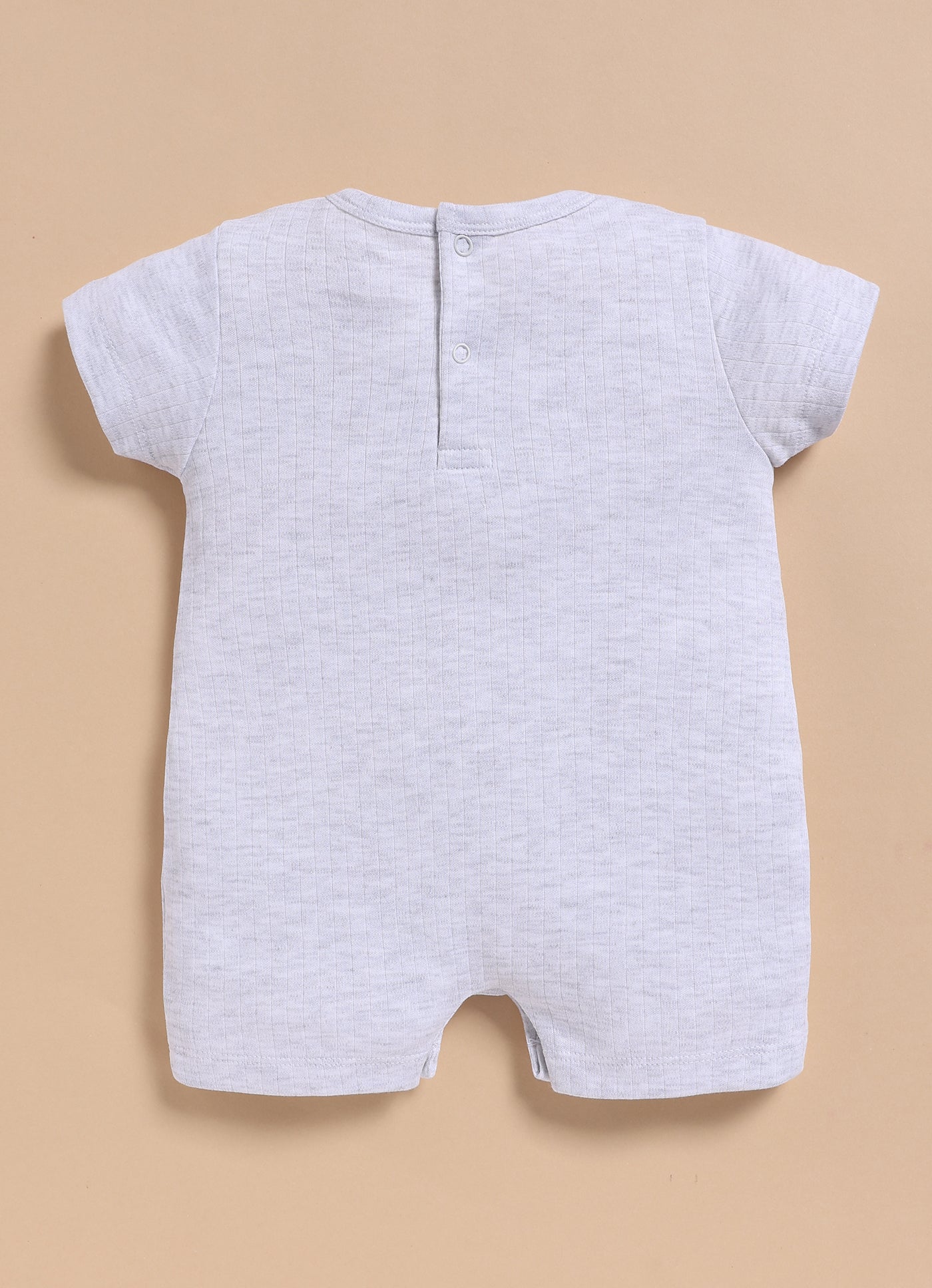 Half-Sleeve Romper for Boys – White Bib Style