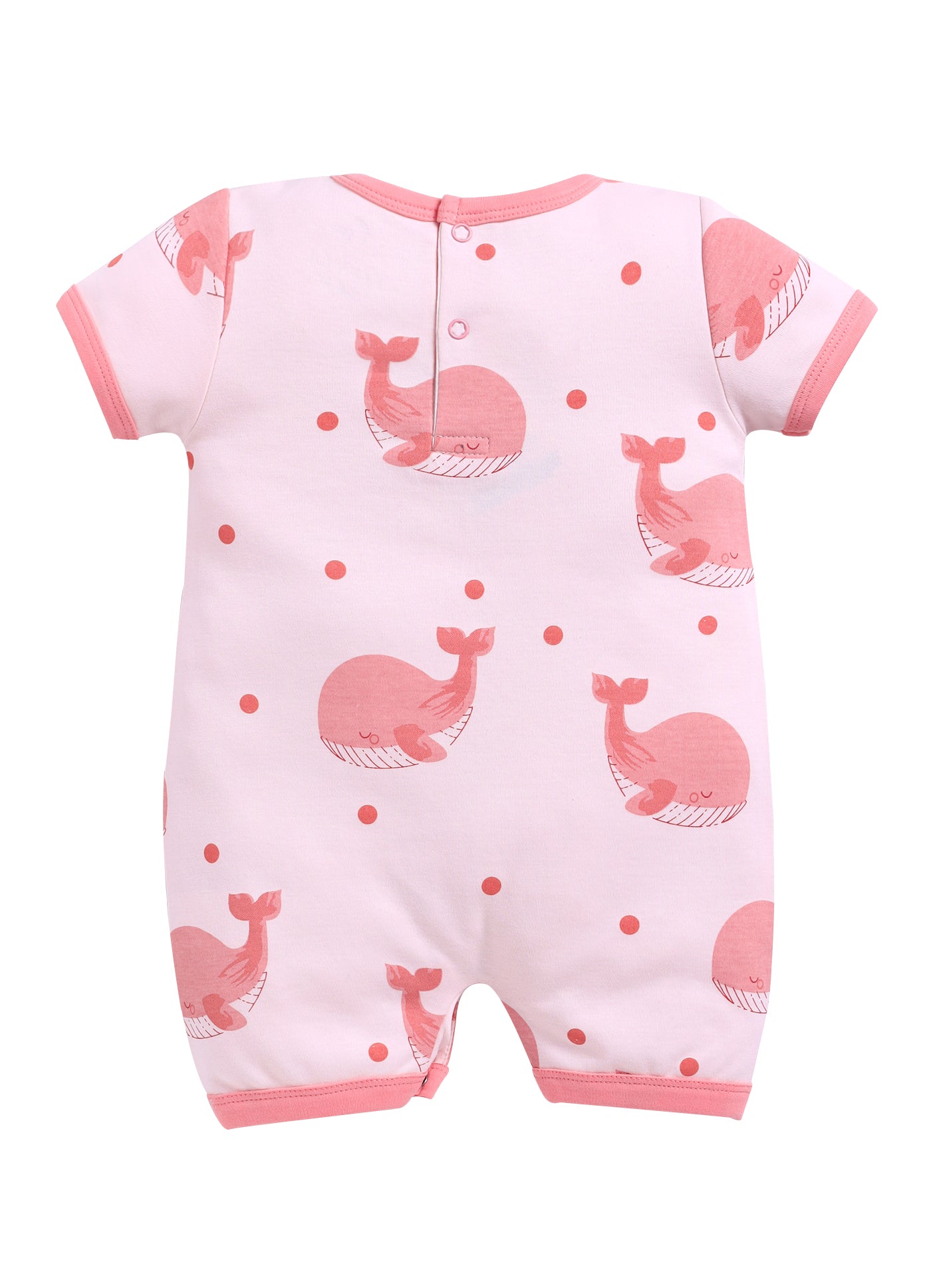 Half Sleeve Romper for Girls - Salmon