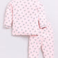 Bear Printed Baby Girl Night Suit-Peach
