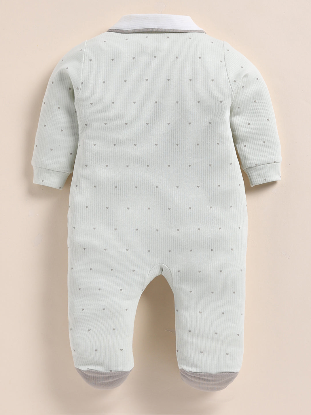 Full Sleeve Romper for Girls – Mint Green Peter Pan Collar
