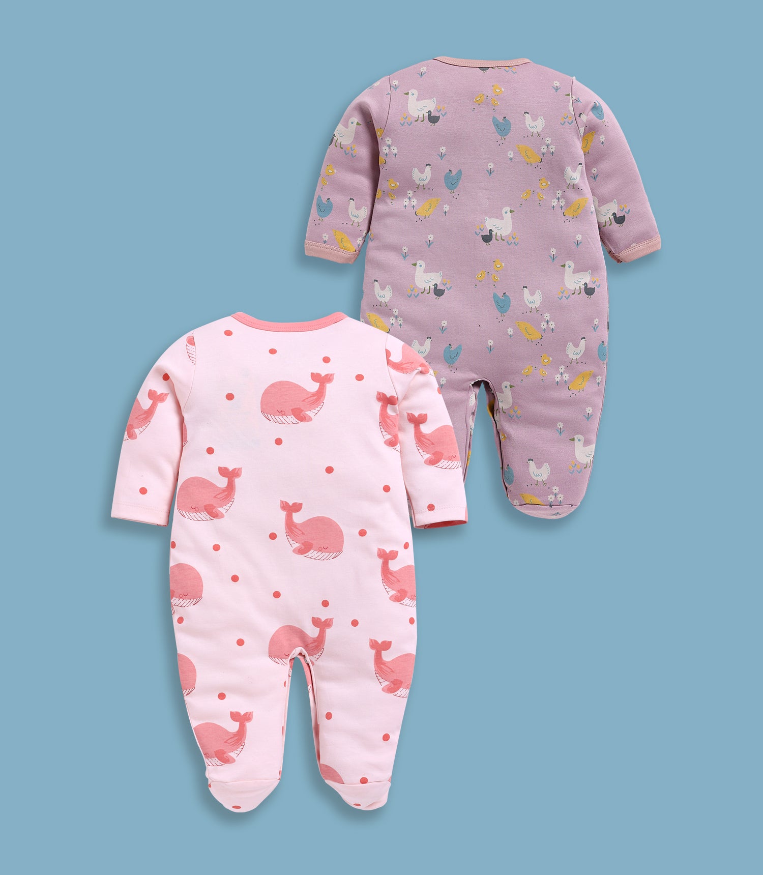 Full Sleeve Romper for Girls - Salmon & Stone