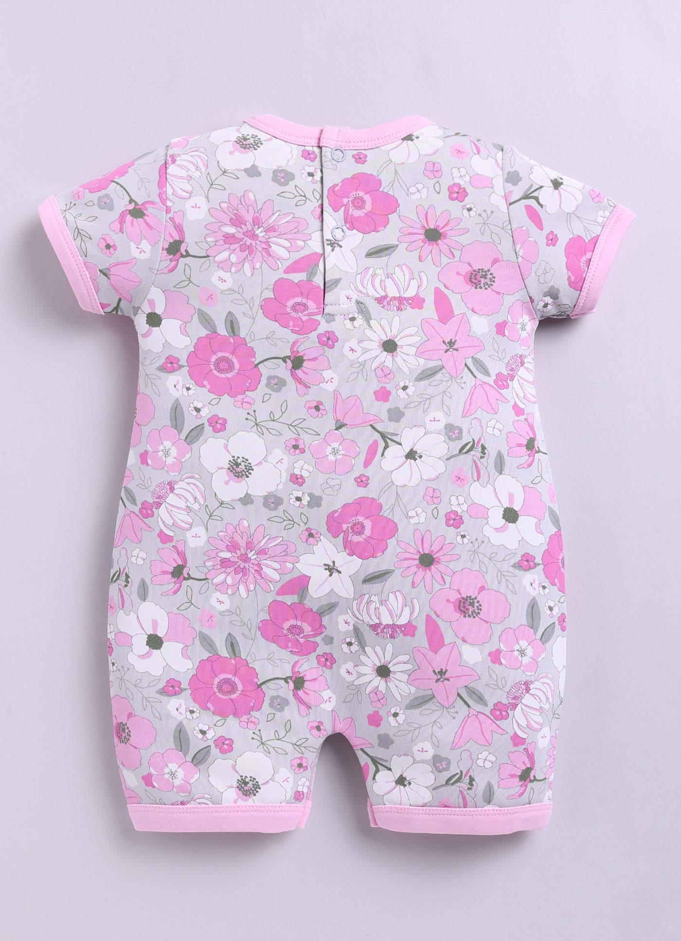 Half Sleeve Romper for Girls - Pink