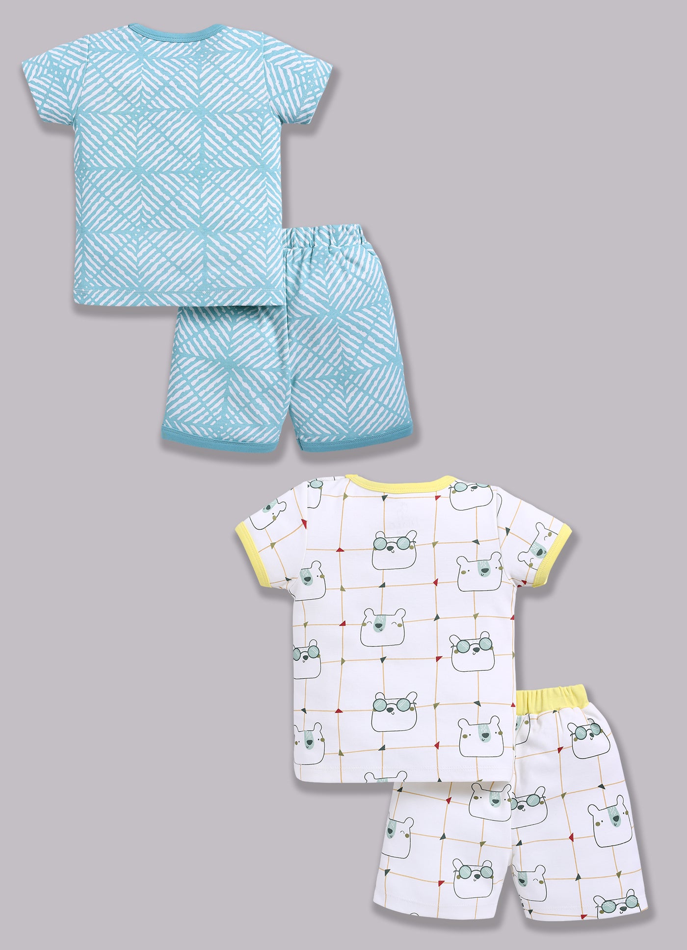 Half Sleeve Top & Bottom for Boys - Sea Green & Green