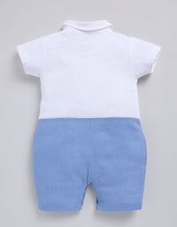 Cute Fromal Baby Boy Half Sleeves Romper-BLUE
