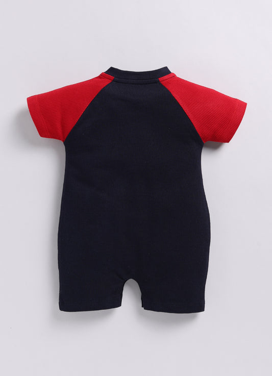 Work, Work, Work Playtime Baby Boy Summer Romper, Construction Fun-NAVY