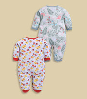 Full Sleeve Romper for Girls - Peach & Sage