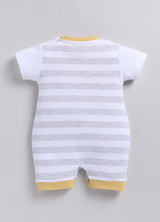 Little Roar Cute Crocodile Baby Boy Romper-White