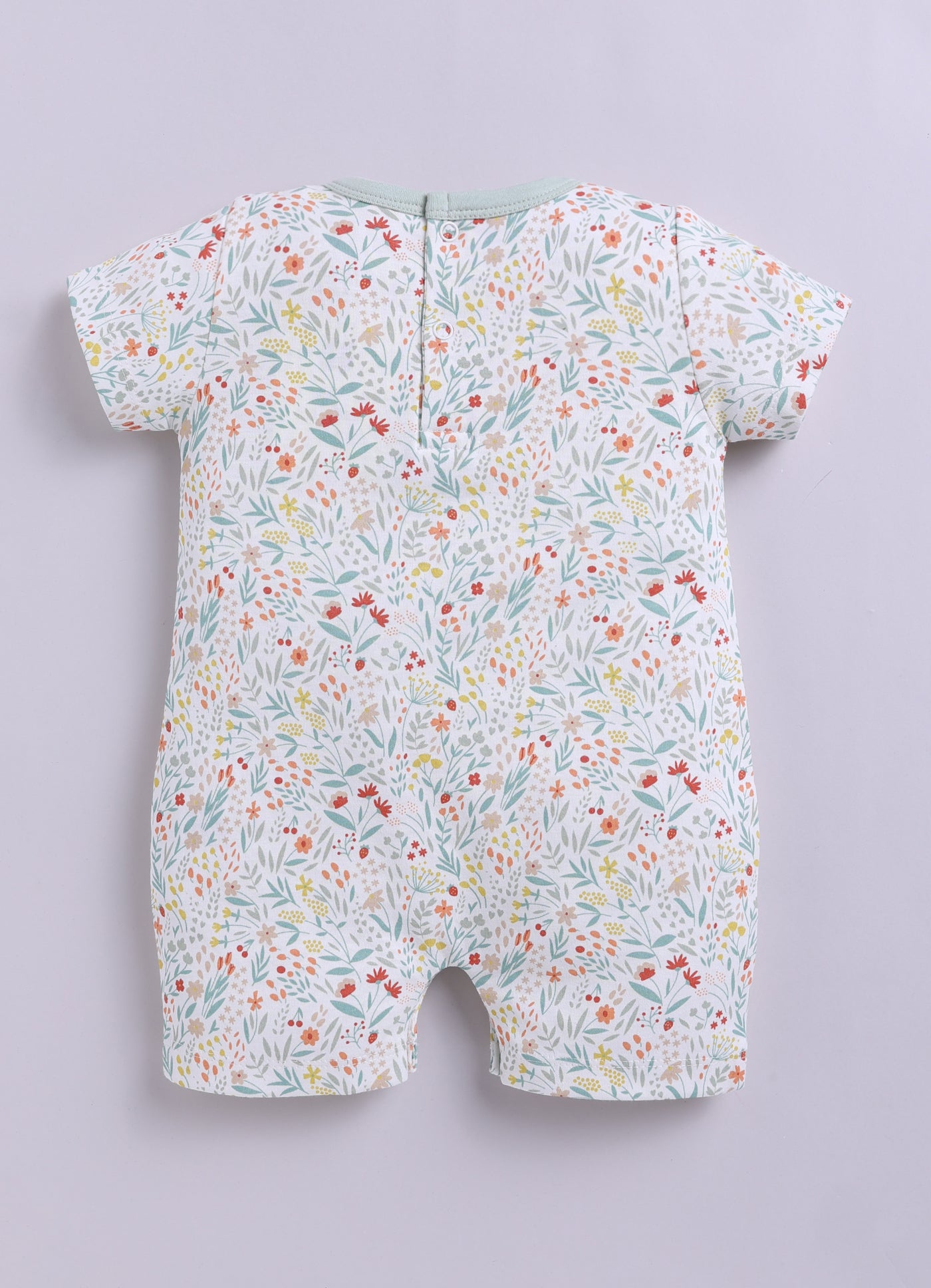 Half Sleeve Romper for Girls - Mint