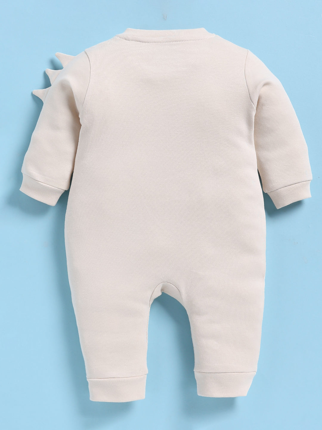 Full Sleeve Romper for Boys – Cream Dinosaur Graphic Side-Snap