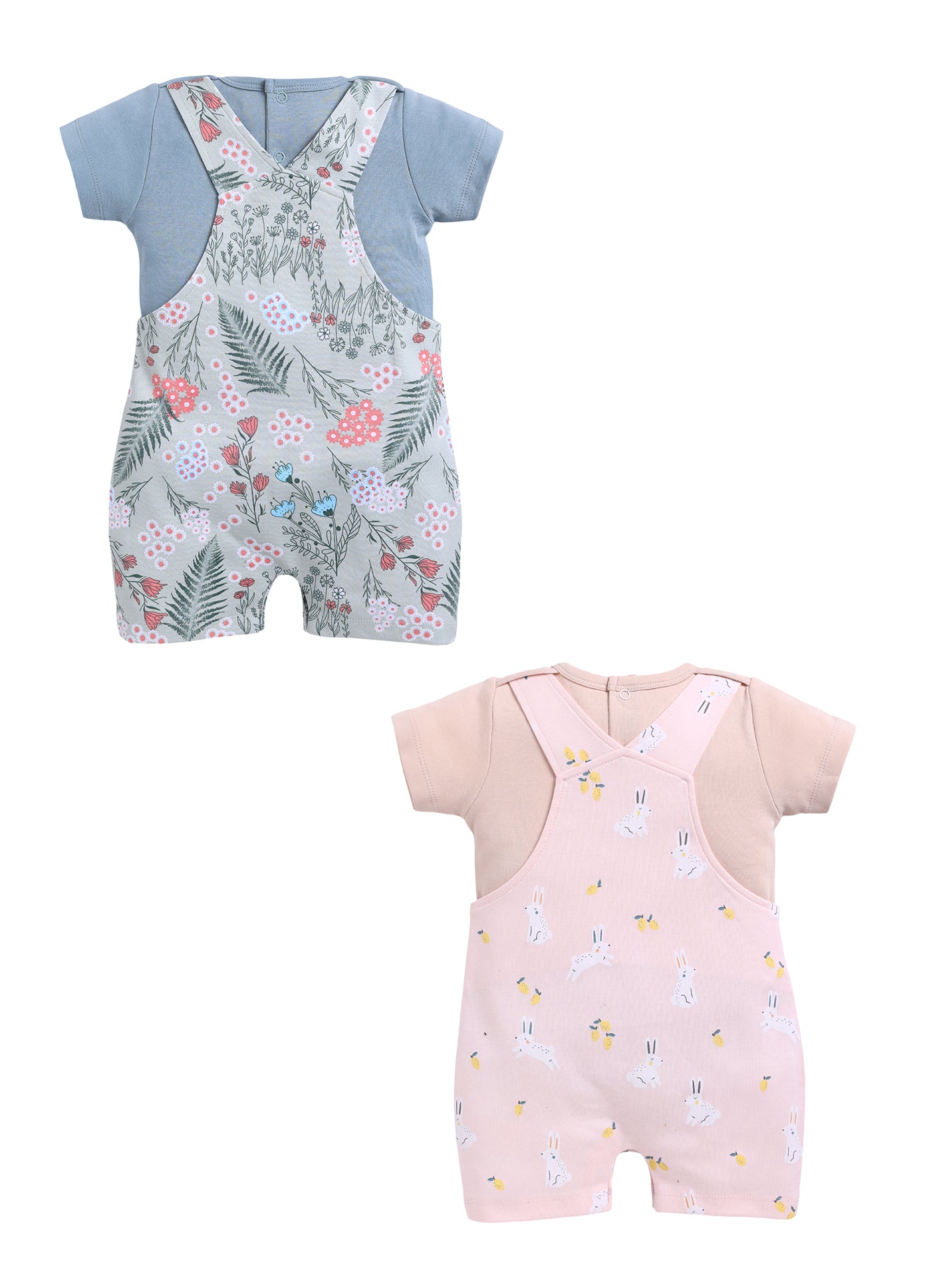 Half Sleeve Dungaree for Girls - Sage & Rose