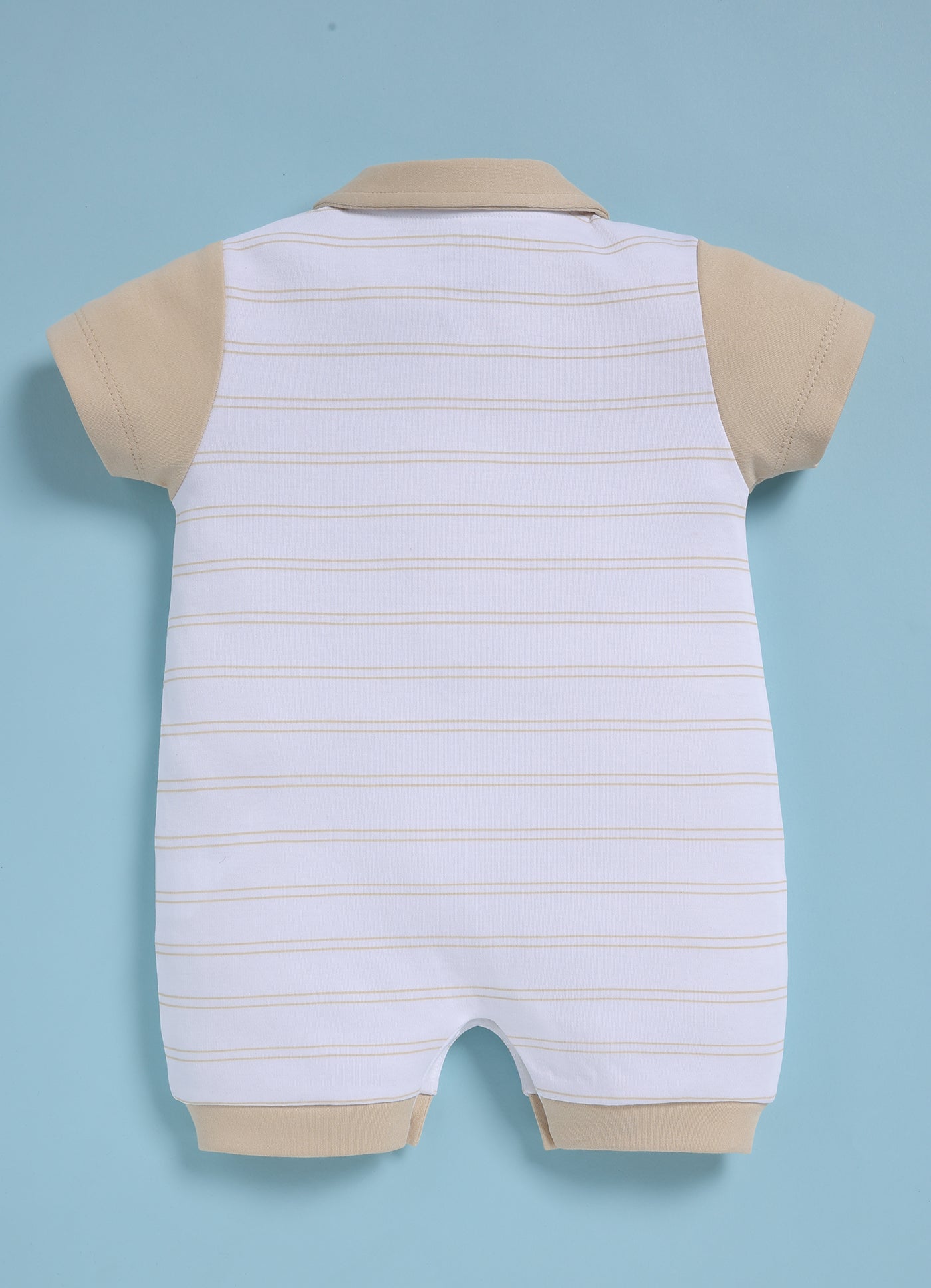 Half-Sleeve Romper for Boys – White Roar