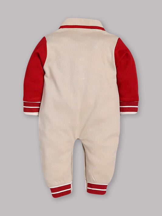 Full Sleeves Rompers/Bodysuit/Sleepsuit for Baby Boys - BEIGE