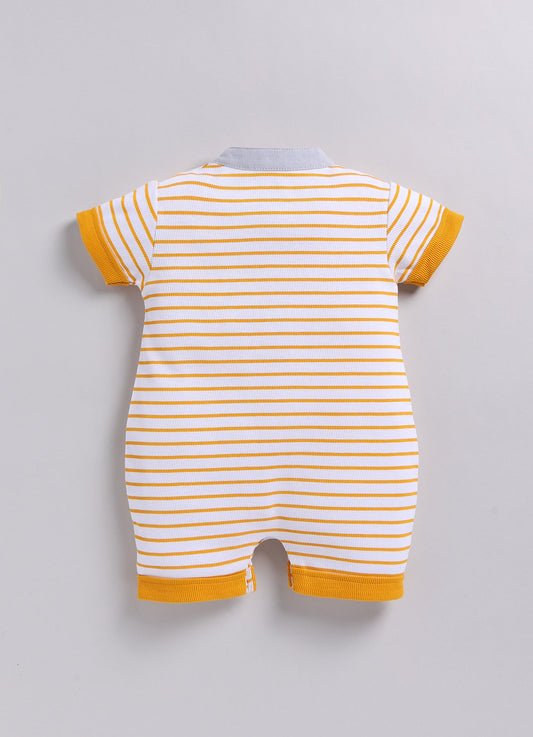 Baby Boy Striped Summer Romper - Yellow