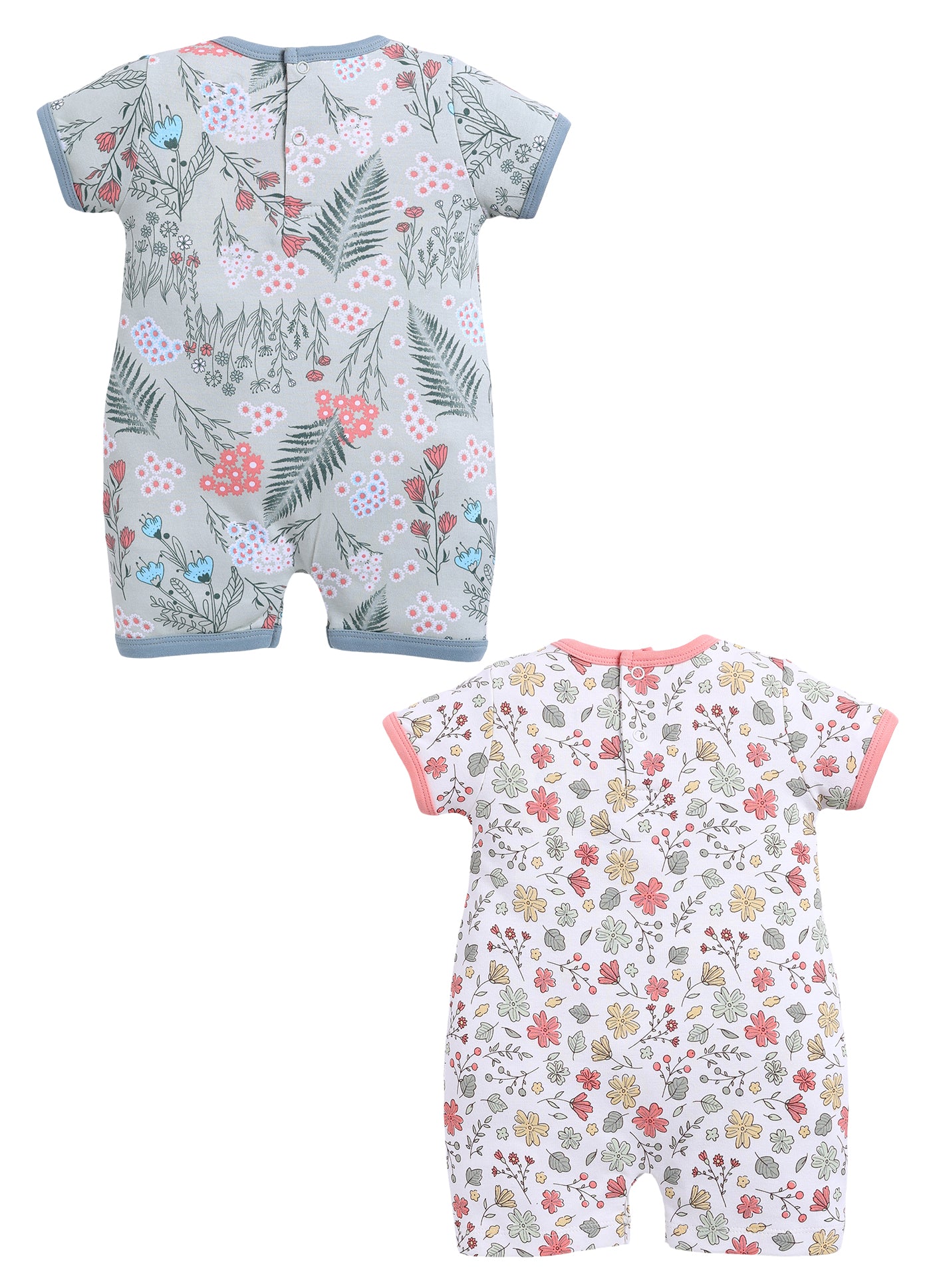 Half Sleeve Romper for Girls - Teal & Sage