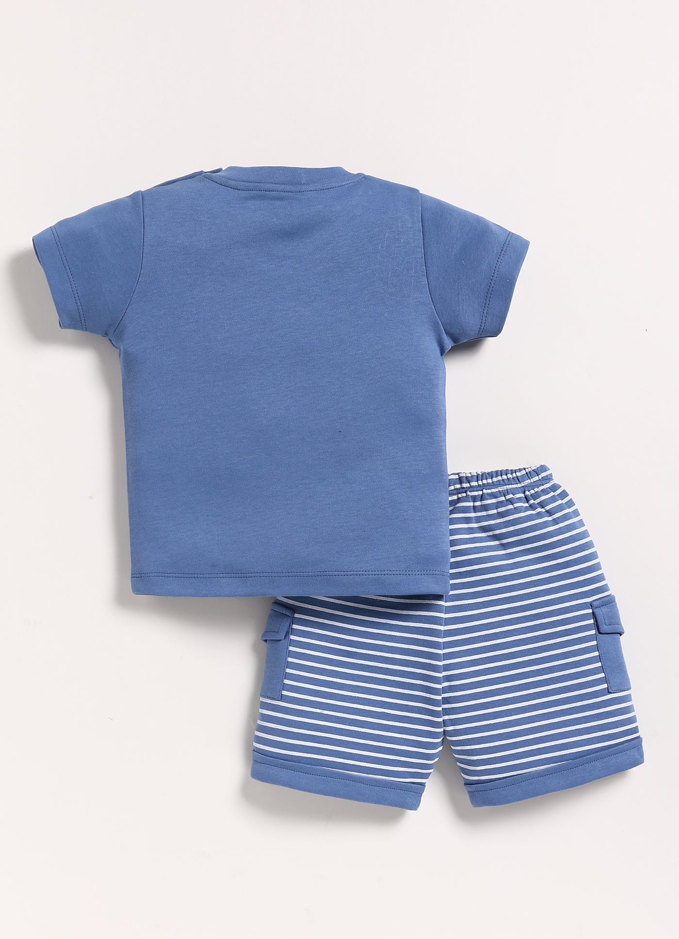 Half-Sleeve Top & Bottom For Boys - Blue Roar Little Dude