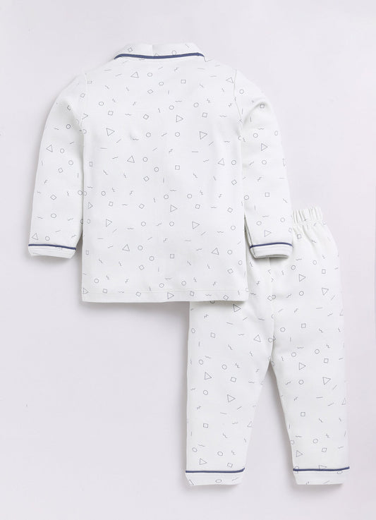 Baby Boy Printed Full Sleeve Night Suit-SKY BLUE