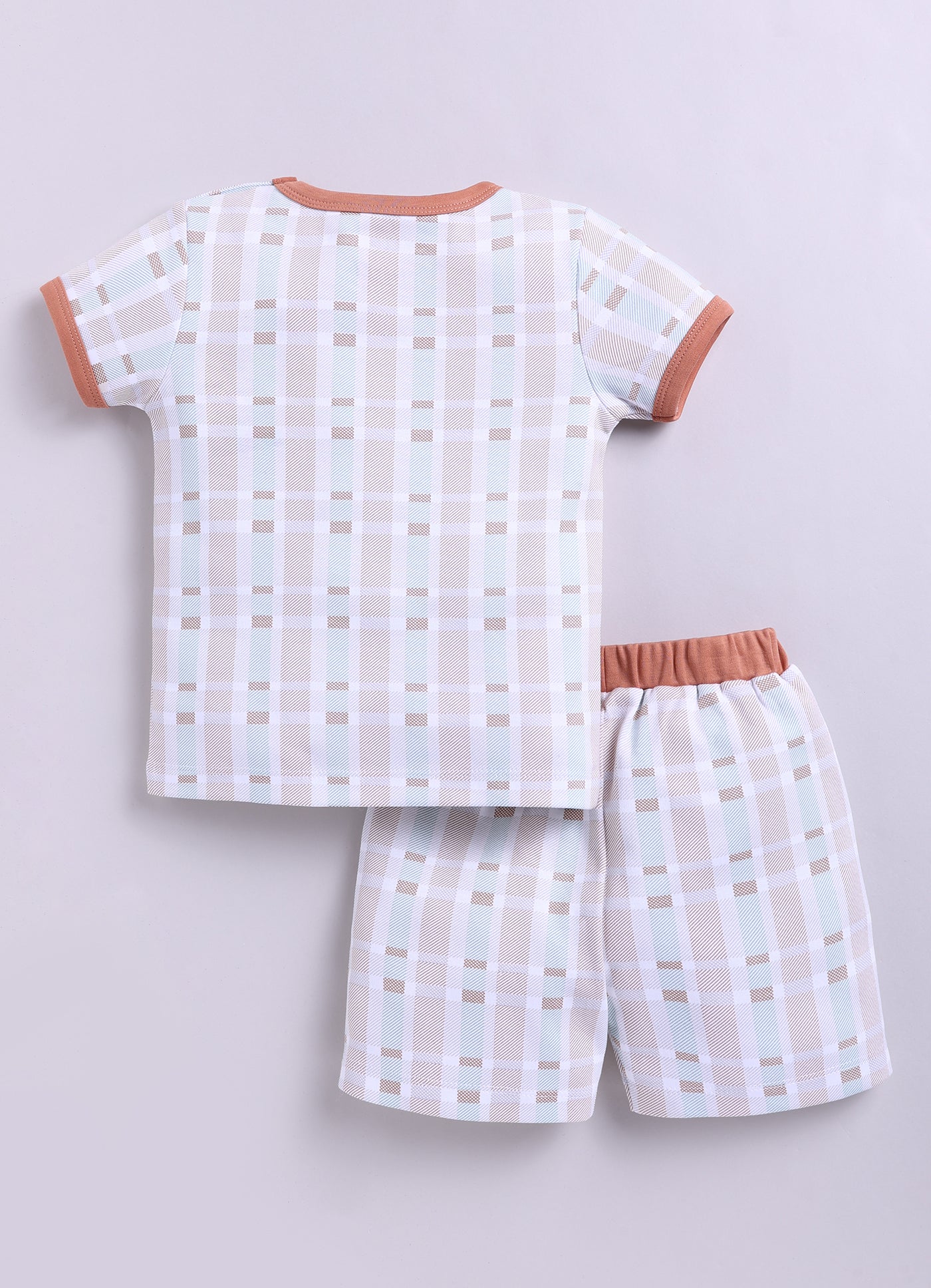Half Sleeve Top & Bottom for Boys - Tan
