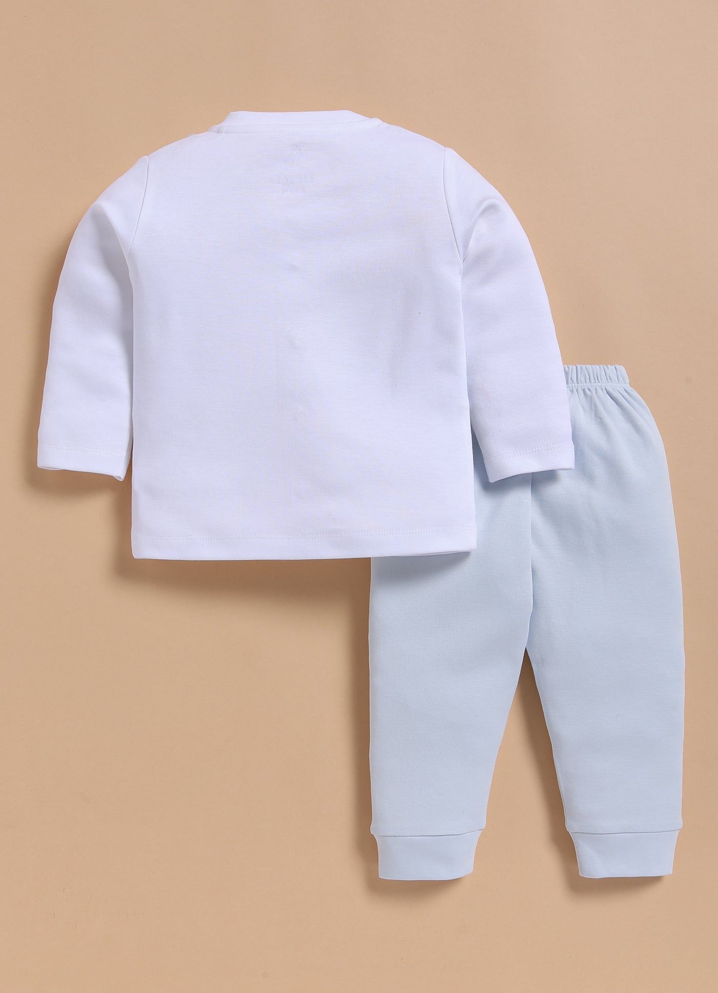 Full-Sleeve Top & Bottom Set for Boys – Green Cyan with Jacket & Bunny