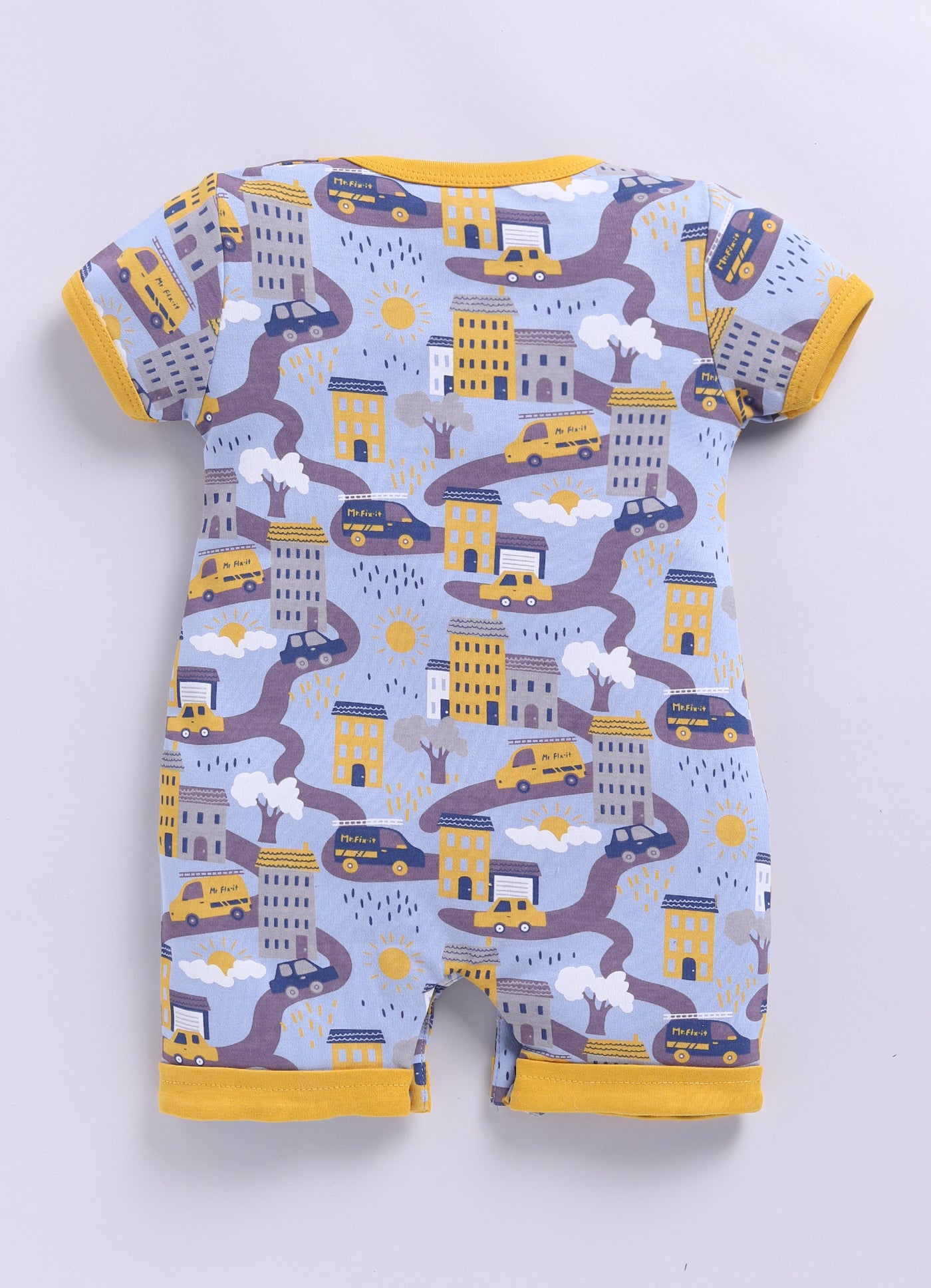 Half Sleeve Romper for Boys - Yellow