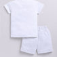 Cute Tiger Designed Baby Boy Half T Shirt & Short Set-MELLANGE