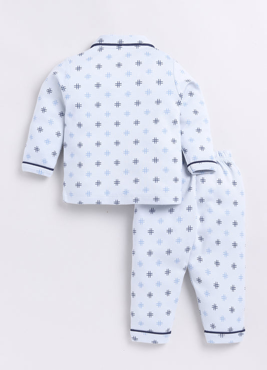 Baby Boy Comfy Printed Night Suit-BLUE