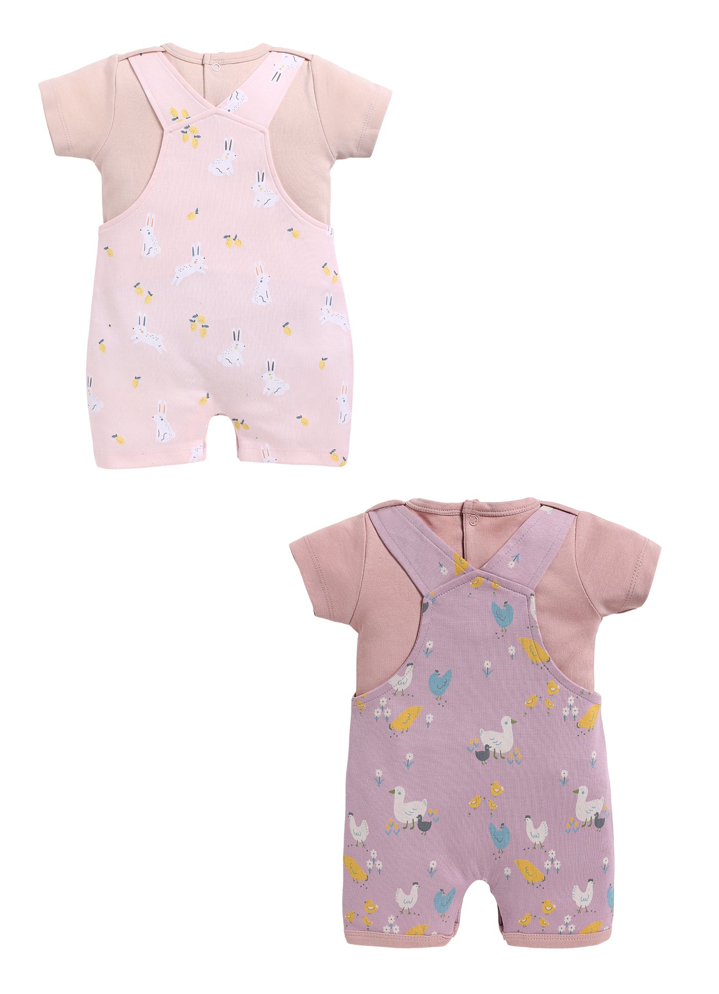 Half Sleeve Dungaree for Girls - Stone & Rose