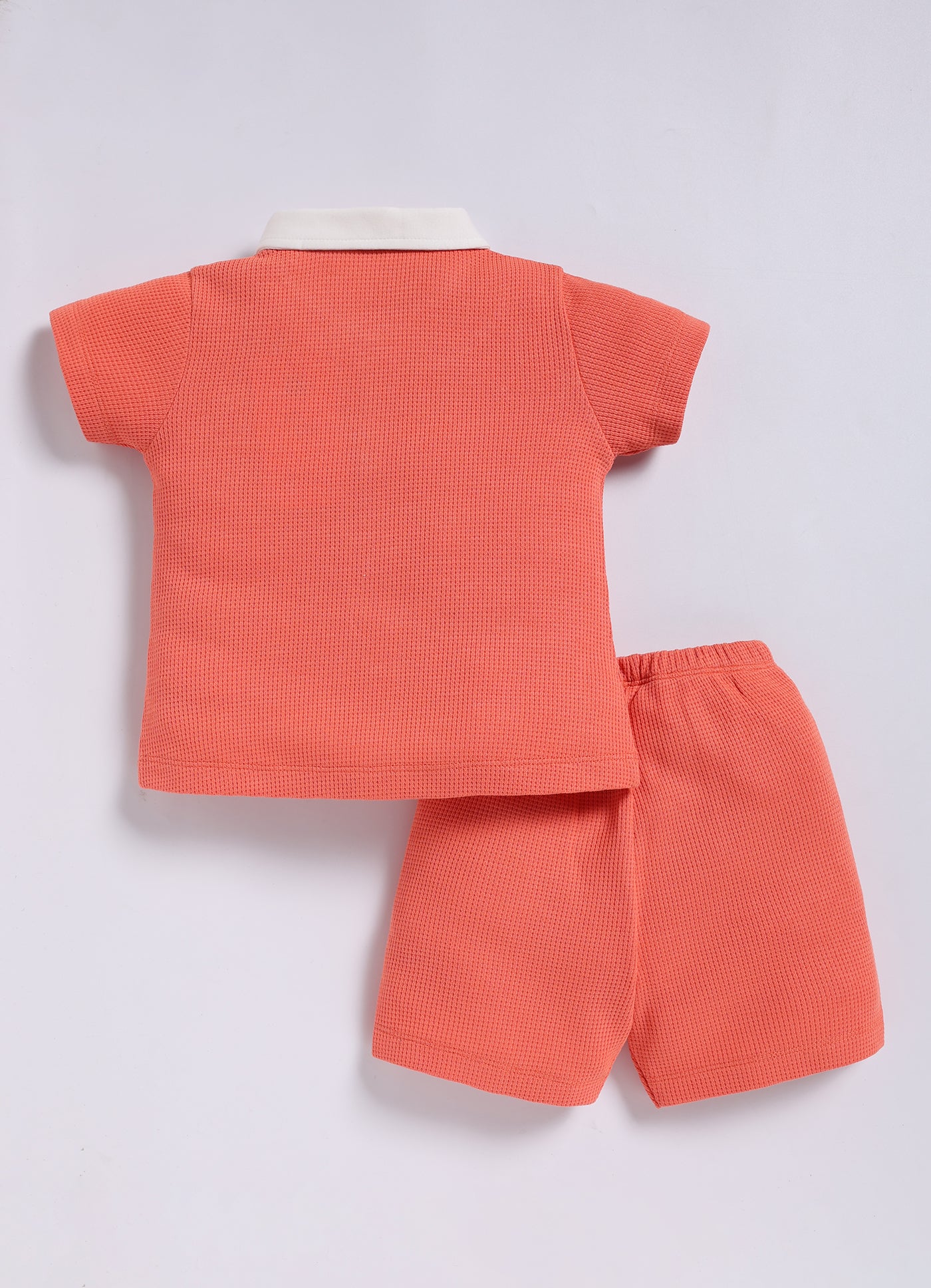 Half-Sleeve Top & Bottom For Girls - Peach Blooming Flowers
