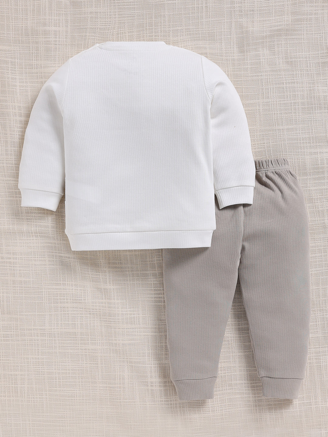 Top & Bottom for Boys - Light Grey Dinosaur Applique