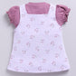Baby Girl Floral Print Pinafore Dress with Layered Top-PURPLE