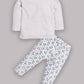 Baby full sleeve Cotton Dress/T-shirts pant set clothes for baby GIRL-WHITE MELLANGE