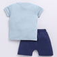 Baby Boy Dinosaur Printed Half T shirt & Short Set-Pista