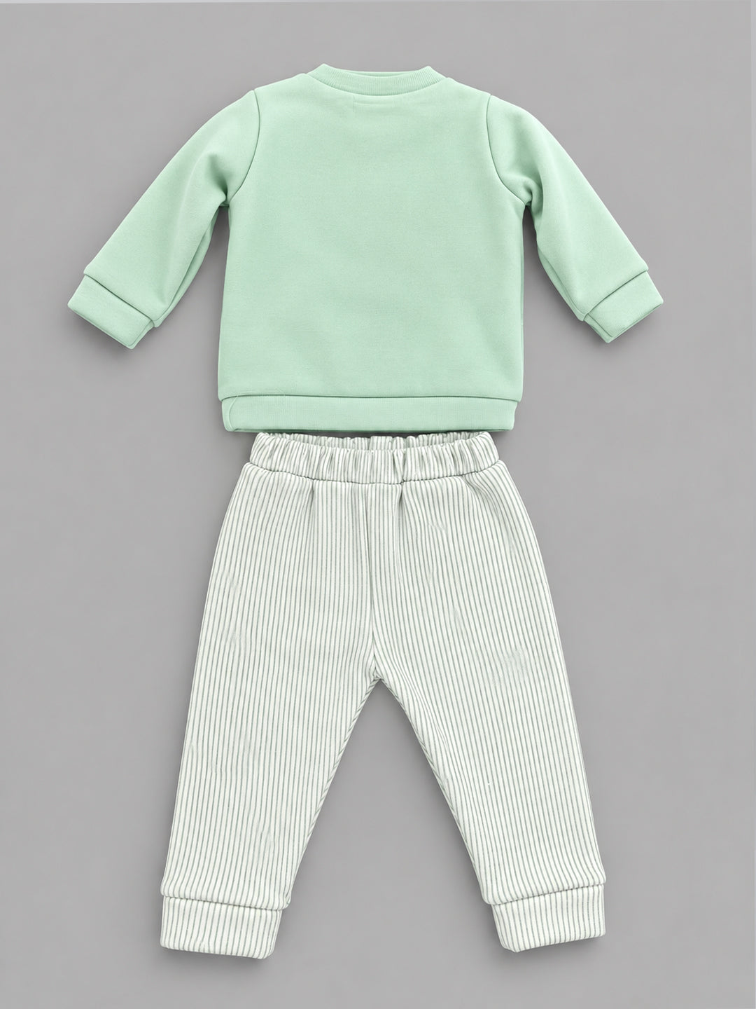 Mint Green Happy Print Full Sleeve Top and Bottom Set