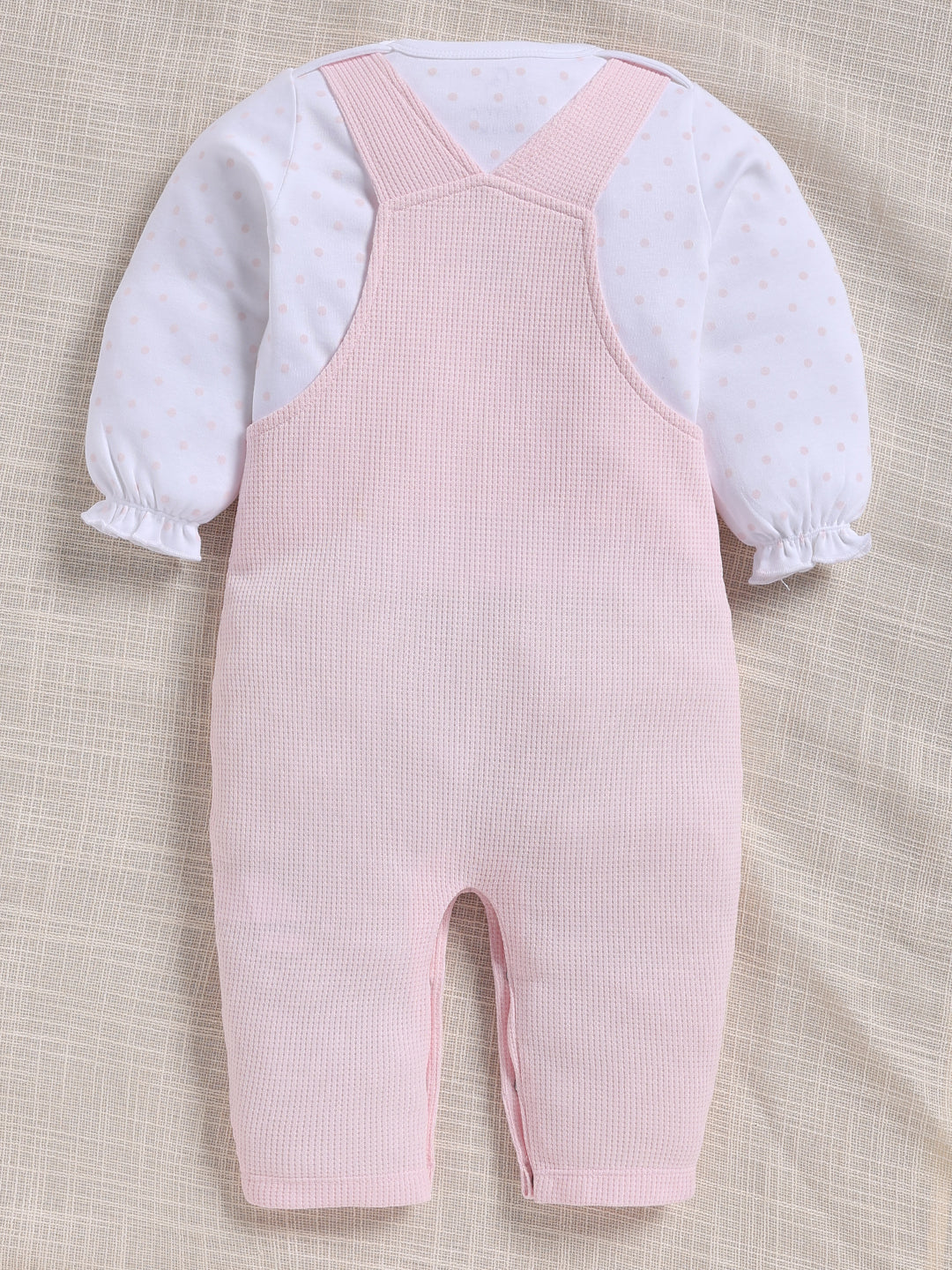 Dungaree - Baby Pink Bunny Polka Dot