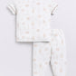 Baby Boy Cute & Comfy Half Sleeves Night Suit-OFF WHITE