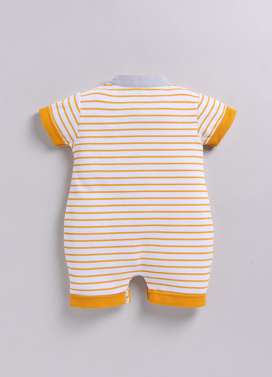 Baby Boy Striped Summer Romper - Yellow