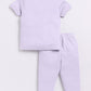 Solid Color Half Sleeves Baby Boy Night Suit-LAVENDER