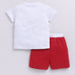 Happy Woof Printed Baby Boy Half T Shirt & Short Set-Melange