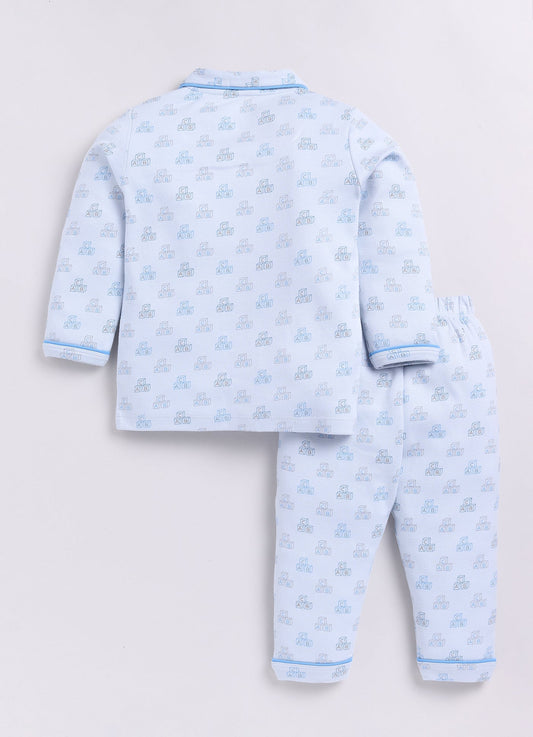 Playful Printed Baby Boy Night Suit-PINK
