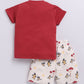 Baby Boy Have Fun printed Half T-Shirt and Shorts Set-Red