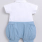 Baby Girl Cute Formal Half Sleeves Romper-BLUE