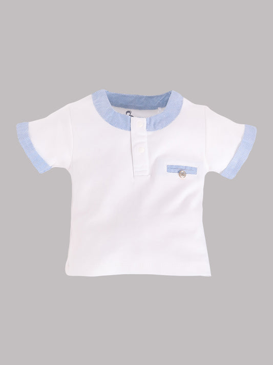 Half T-shirt and Shorts Set for Baby Boys 100% pure cotton-SKY