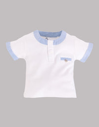 Half T-shirt and Shorts Set for Baby Boys 100% pure cotton-SKY
