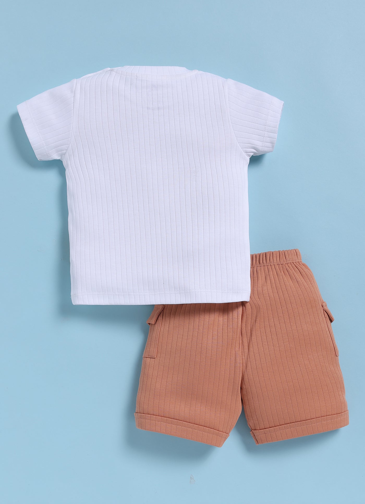 Half-Sleeve Top & Bottom For Boys - Brown Leap Into Jungle