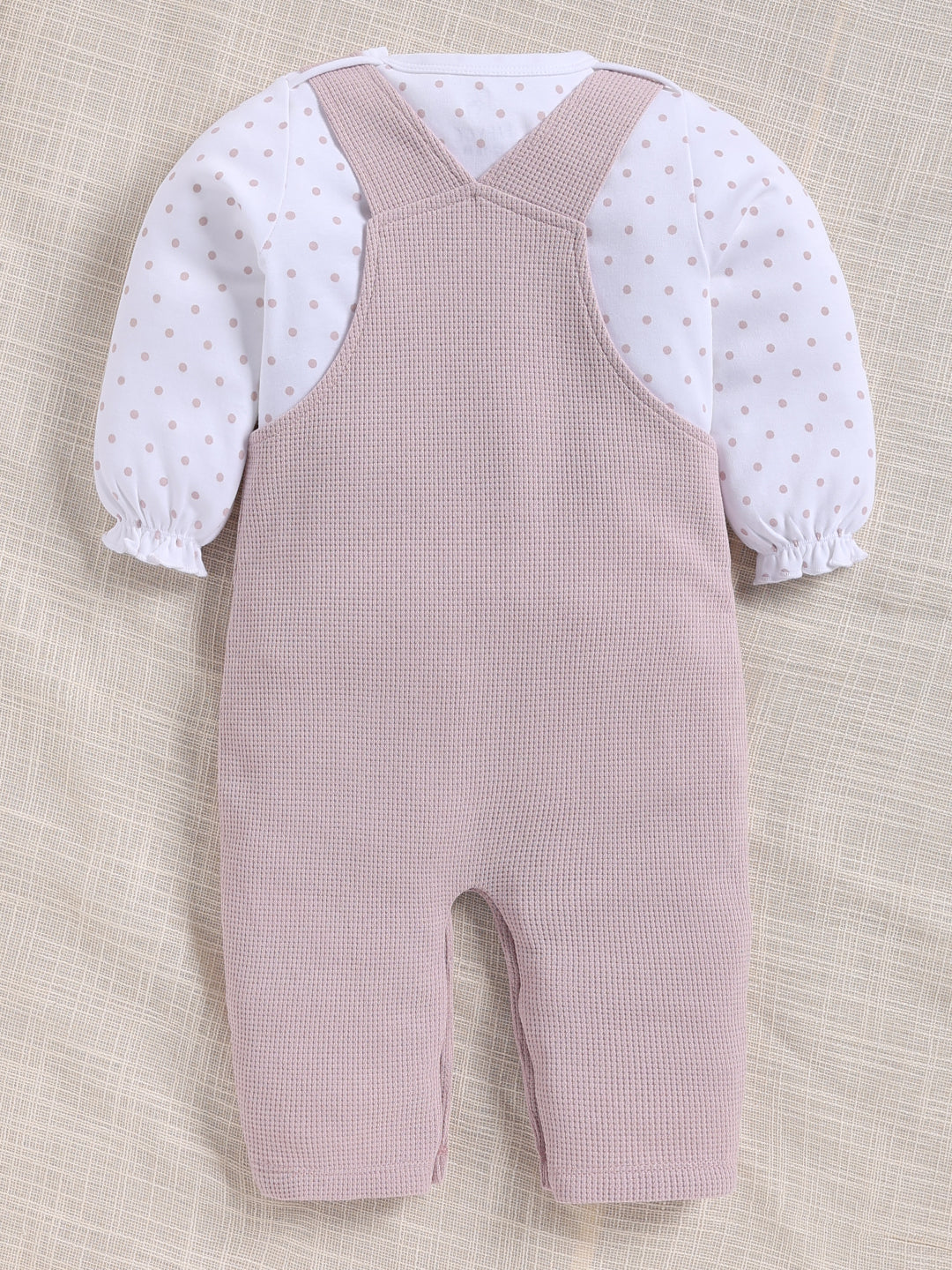 Dungaree - Dusty Lavender Bunny Waffle Knit