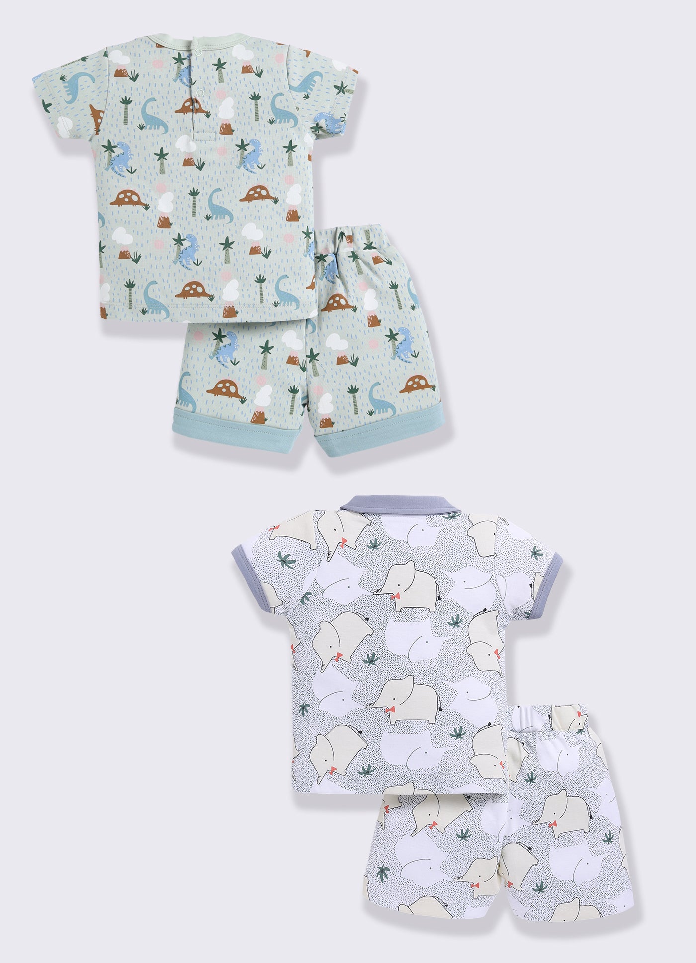 Half Sleeve Top & Bottom for Boys - Pista Green & Light Green